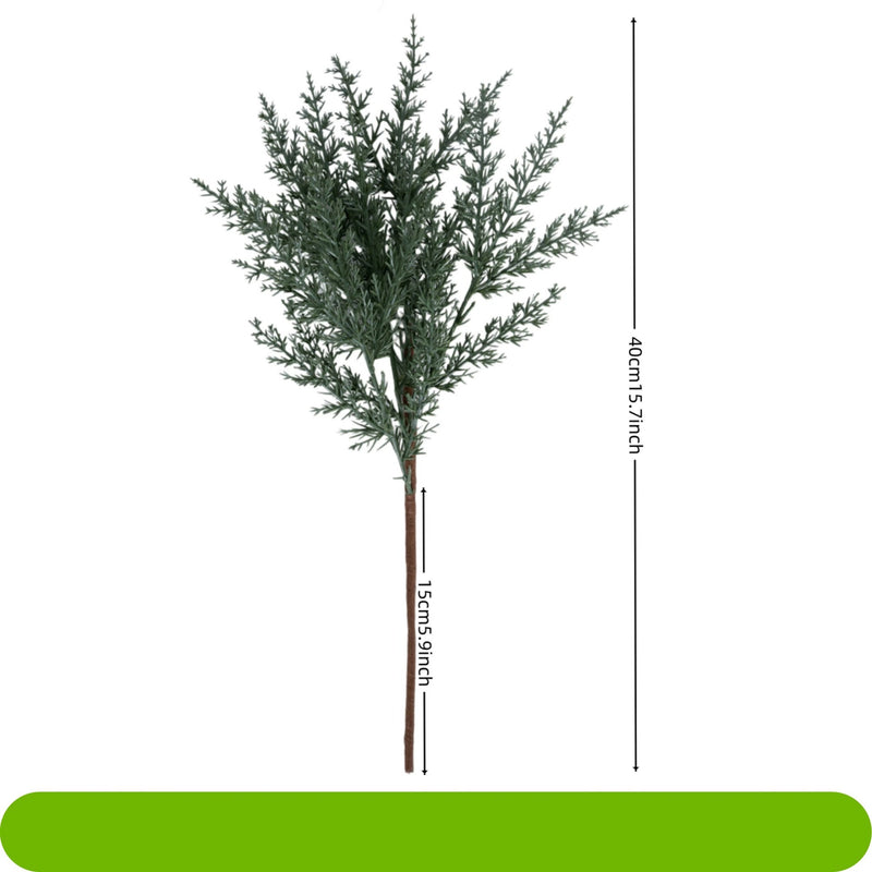 Artificial Christmas Pine Needle Stem, Plastic Faux Evergreen Greenery, Bendable Single Stem for Holiday Decor, Home & Window Displays