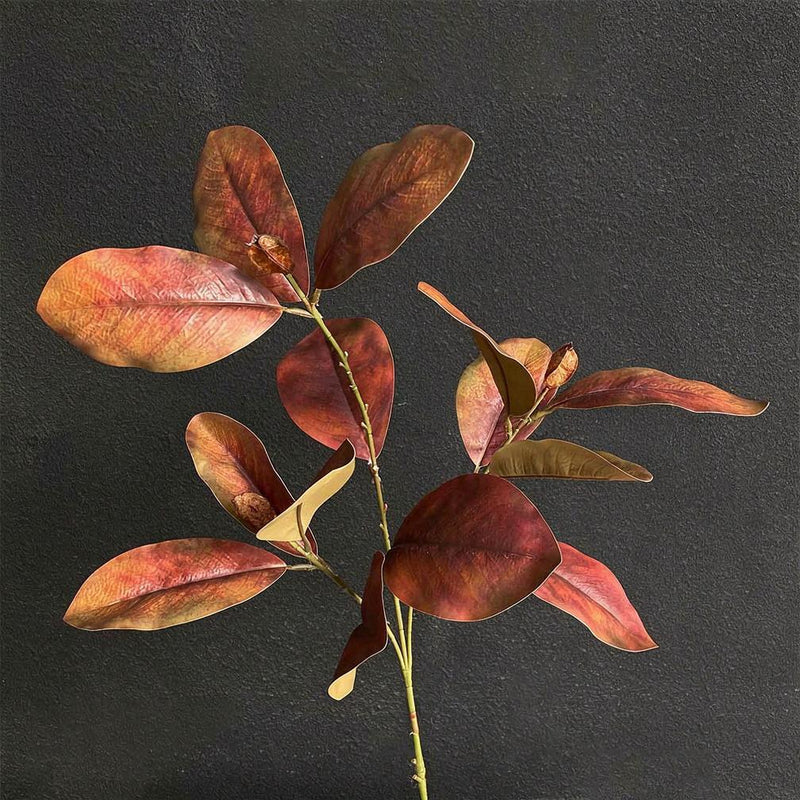 Artificial Magnolia Leaf Branch, Bush with 14 Leaves, Tall Faux Greenery for Home, Hotel, Wedding & Window Display