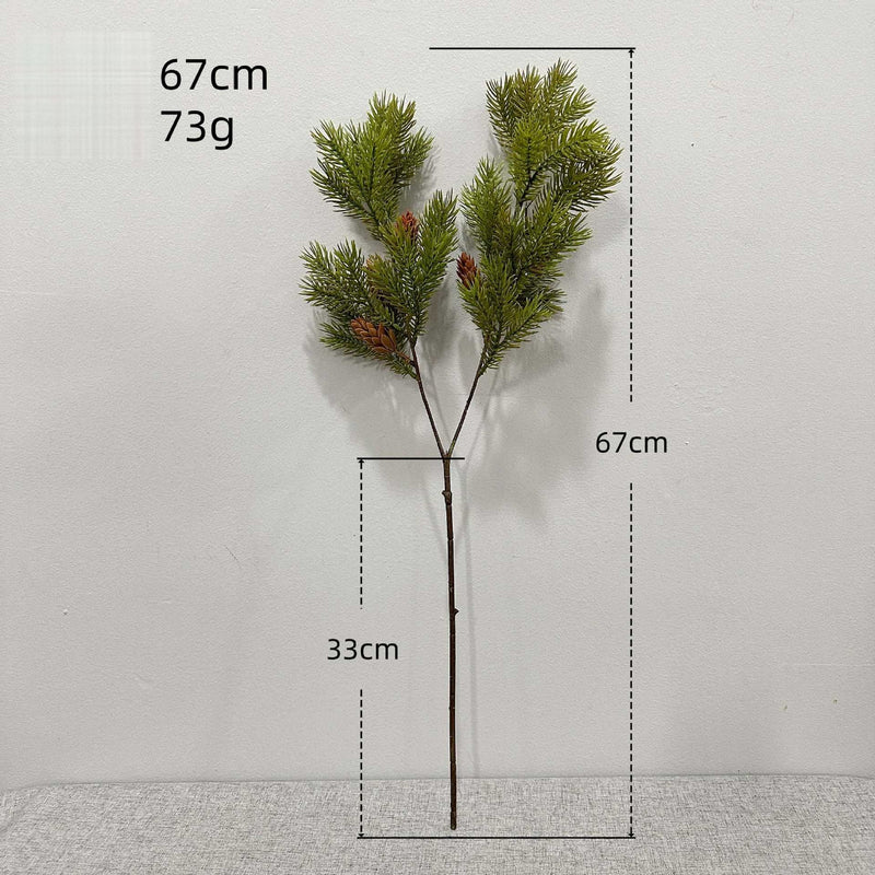 Artificial Pine Bush with Berries, Faux Pine Needle Branch, Plastic PE/PVC, Indoor Outdoor Decor for Home, Wedding & Window Display