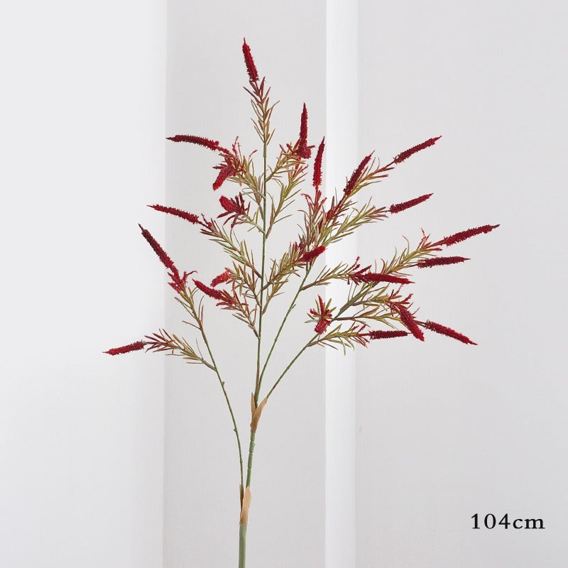 Artificial Sage Salvia & Foxtail Grass Stem, Single Stem Faux Floral, Soft PVC, Bendable, for Home, Wedding & Display