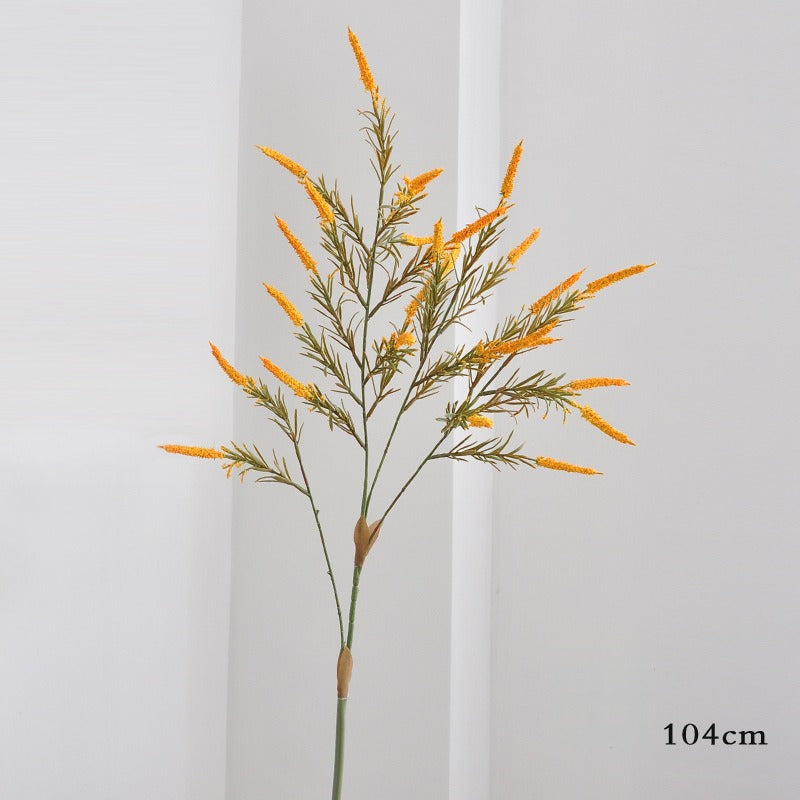 Artificial Sage Salvia & Foxtail Grass Stem, Single Stem Faux Floral, Soft PVC, Bendable, for Home, Wedding & Display