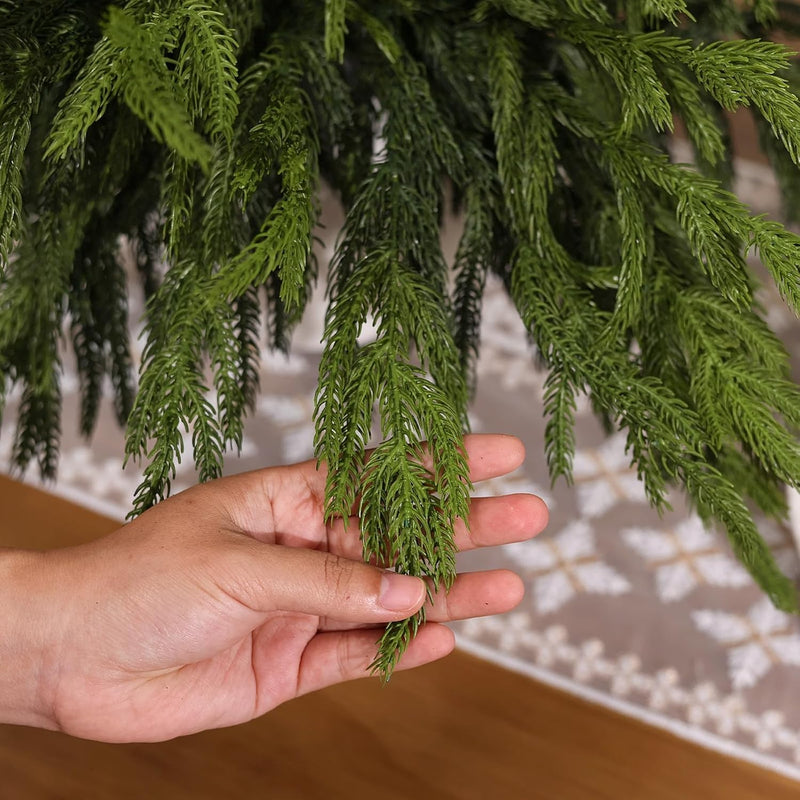 20 Pcs 18 Inch Artificial Norfolk Pine Branches, Realistic Touch Faux Pine Stems for Vase, Fireplace, DIY Garland, Wreath, Table & Indoor Christmas Decor
