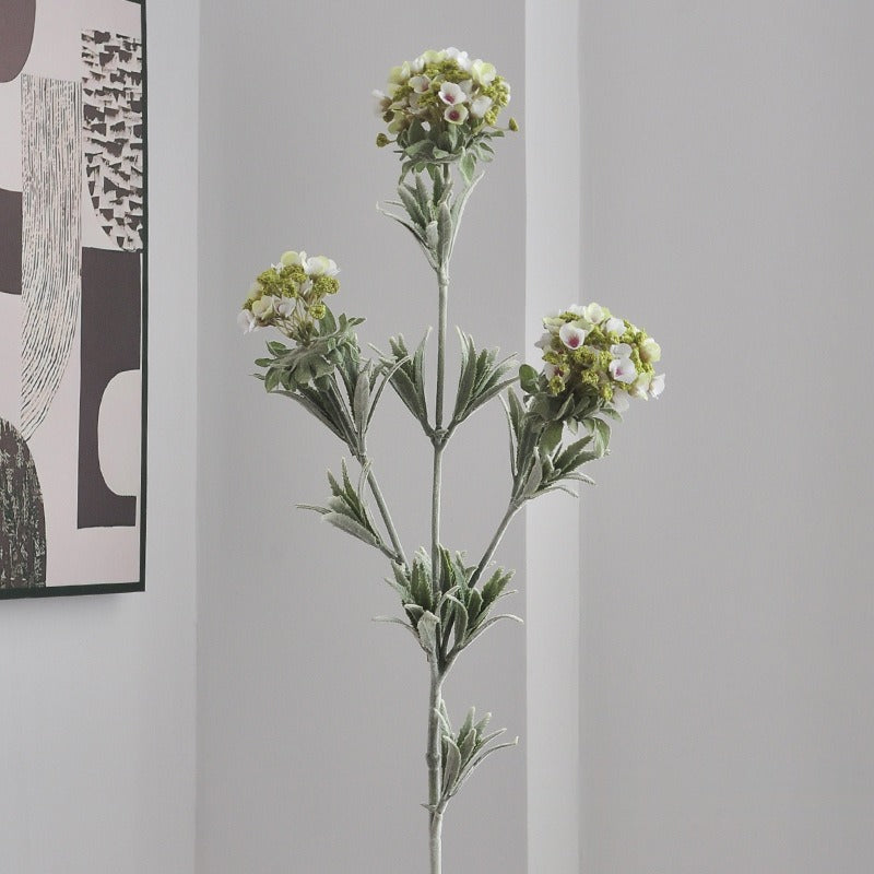 Single Stem Artificial Hydrangea Snowball Flower, 31" Tall, Silk-Like Fabric, Ideal for Home Decor, Weddings & Events