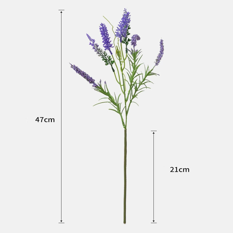 Artificial Lavender Bouquet, Set of 6 Stems, 36 Blooms, 19" Tall, Silk-Like Fabric, Perfect for Weddings, Home Decor, and Events