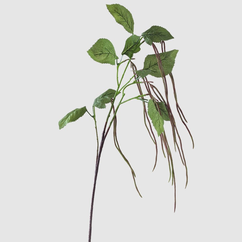 Artificial Long Bean Vine, Single Stem, 37" Green or Red, PVC Material for Home Decor, Wedding, and Events