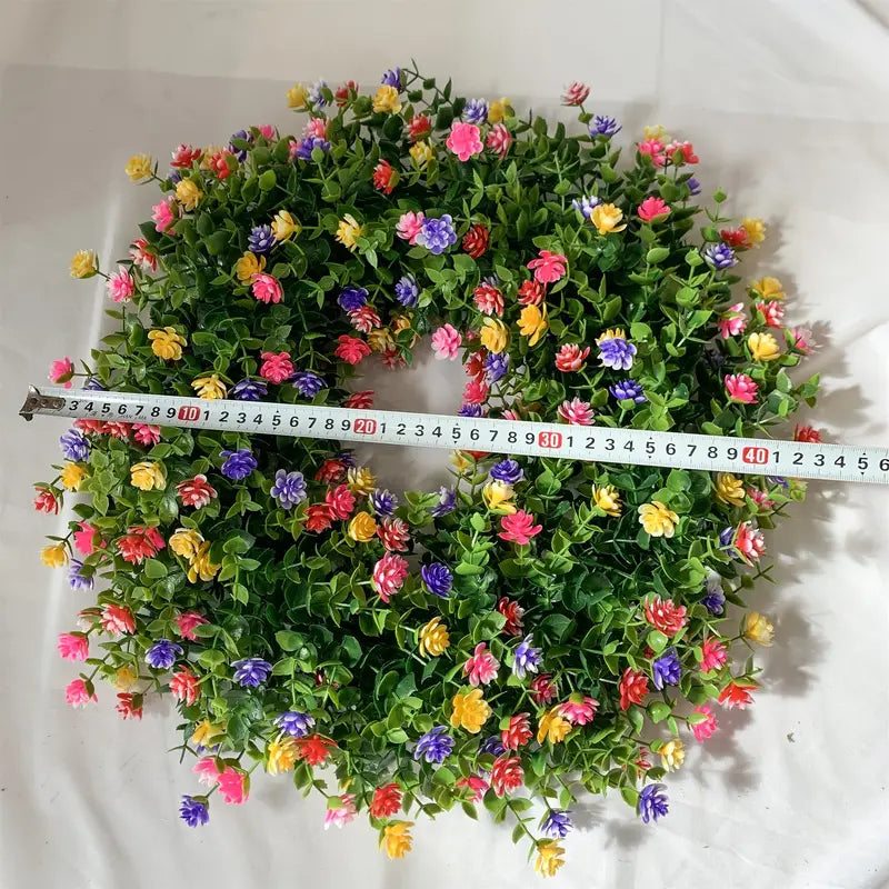 17 Inch Artificial Boxwood Wreath Green Summer Decorative Bulk Quantity