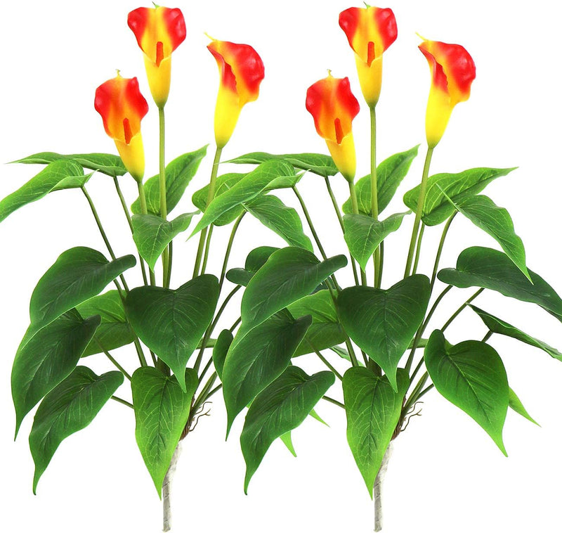 2 Pcs 17 Inch Artificial Calla Lily Bush Plants for Indoor Outdoor Decoration