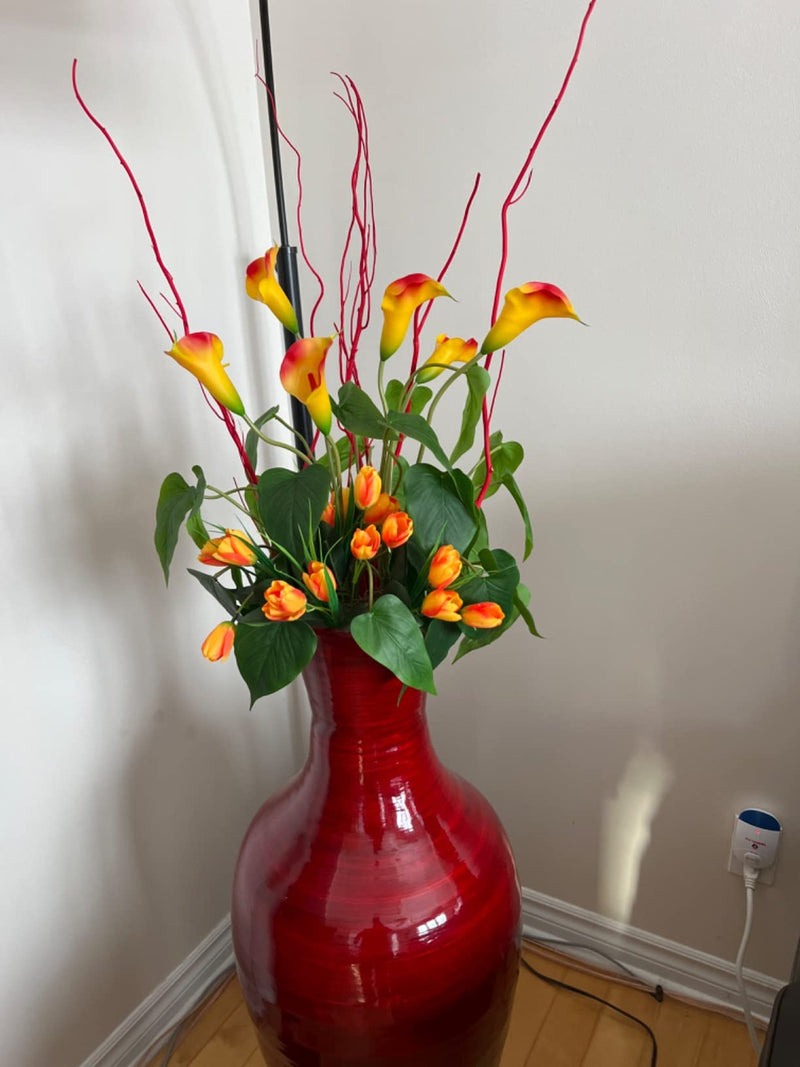2 Pcs 17 Inch Artificial Calla Lily Bush Plants for Indoor Outdoor Decoration