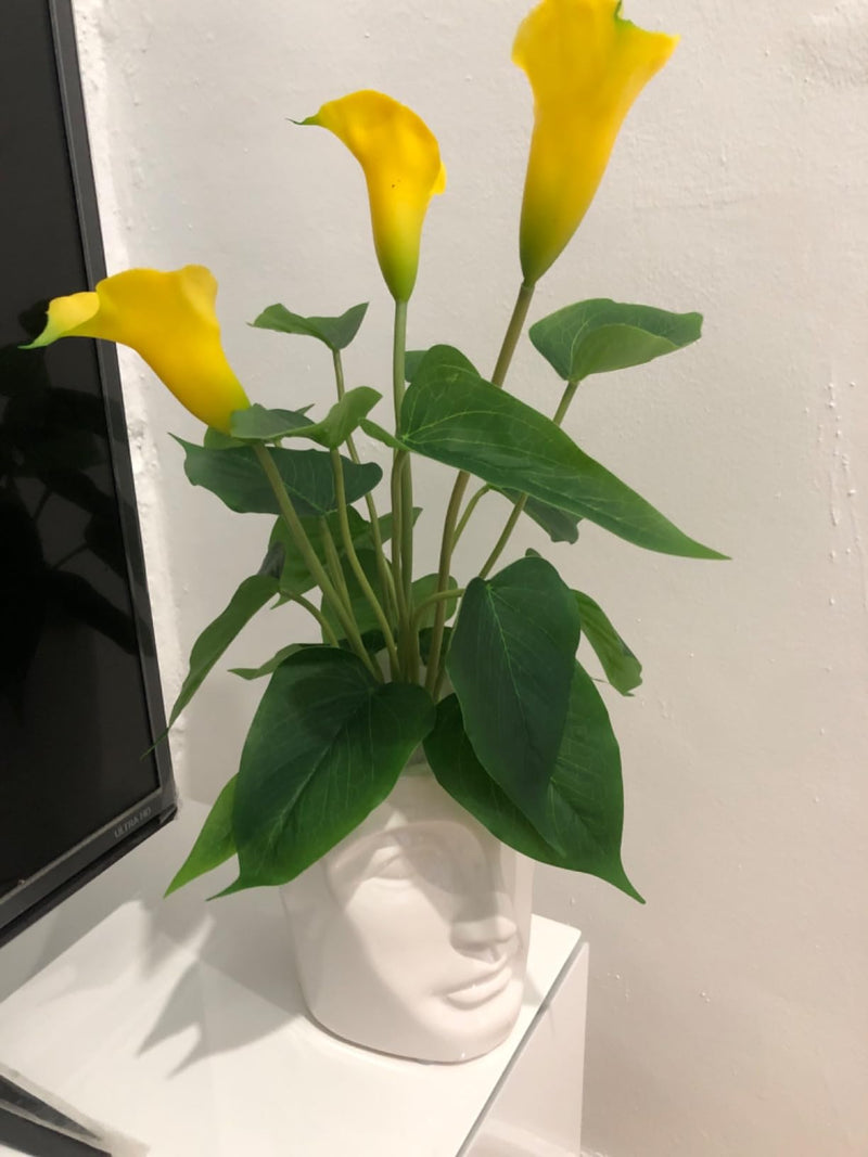2 Pcs 17 Inch Artificial Calla Lily Bush Plants for Indoor Outdoor Decoration