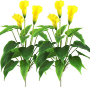 2 Pcs 17 Inch Artificial Calla Lily Bush Plants for Indoor Outdoor Decoration