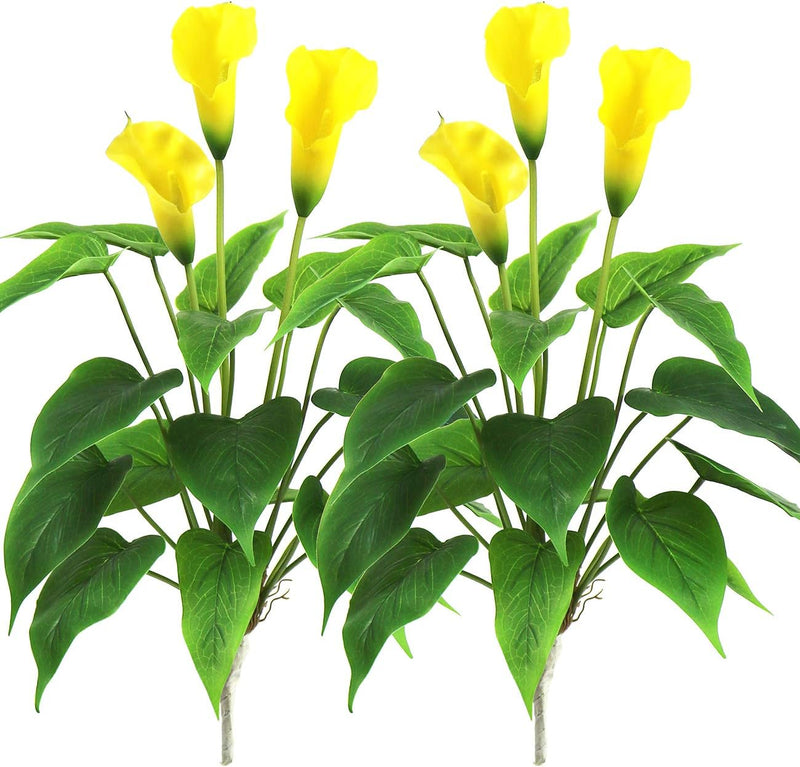 2 Pcs 17 Inch Artificial Calla Lily Bush Plants for Indoor Outdoor Decoration