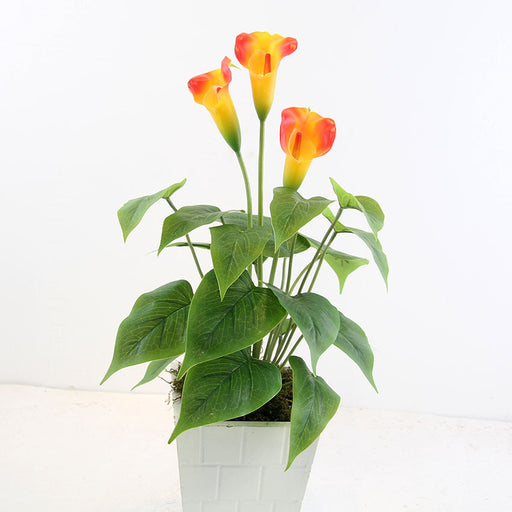 2 Pcs 17 Inch Artificial Calla Lily Bush Plants for Indoor Outdoor Decoration
