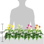 2 Pcs 17 Inch Artificial Calla Lily Bush Plants for Indoor Outdoor Decoration