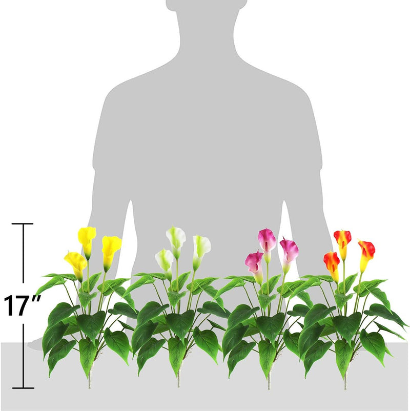 2 Pcs 17 Inch Artificial Calla Lily Bush Plants for Indoor Outdoor Decoration