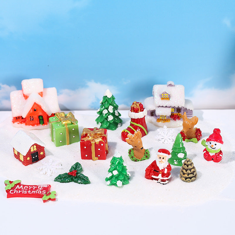 17 Pcs Christmas Miniature Resin Dollhouse Ornaments Bulk Set