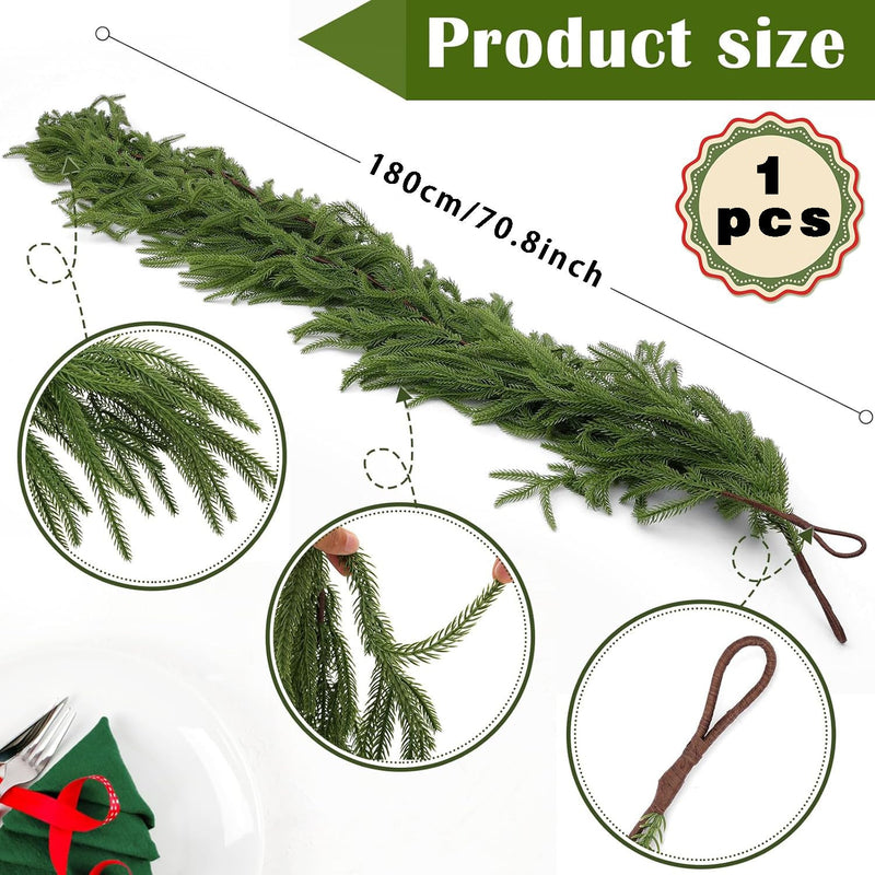 Artificial Norfolk Pine Garland 4 Sizes Bulk Realistic Pine Branches for Decoration