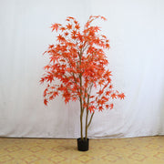 Artificial Japanese Maple Silk Tree 36 Inch Fall Colors Lifelike Plant with Basket Decoration Bulk Wholesale