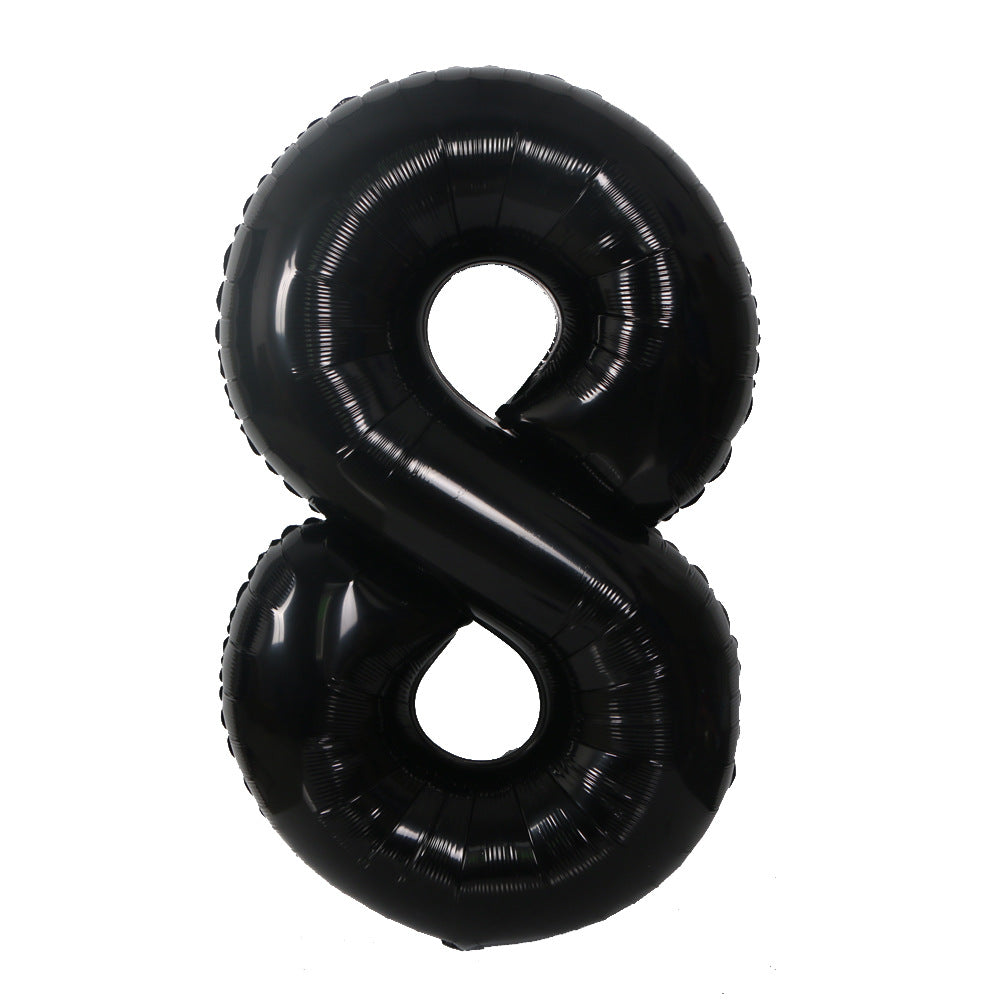 Bulk Black 40 Inch Digital Balloons for Birthday Party Anniversary Valentine's Day Wedding Supplies Scene Decor Arrangement Wholesale