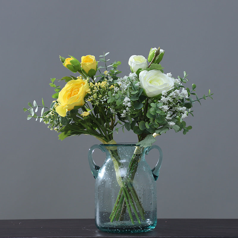 Artificial Dewlotus & Baby's Breath Bouquet, Faux Silk Fabric Wedding Bouquet, Wedding, Home & Window Display