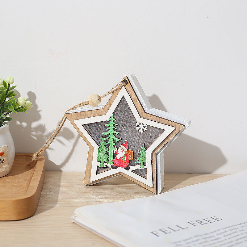 10 Pcs Christmas Tree Hanging Ornaments Set with Star, Bells, Gift Box – Holiday Craft Decorations Bulk