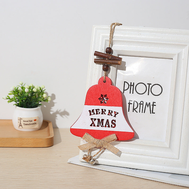 Bulk Christmas Hollow Wood Pendants 50 Pcs Xmas Tree Snowflakes Bells Elk Ornaments