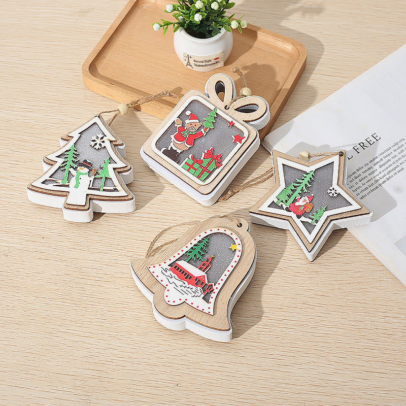 10 Pcs Christmas Tree Hanging Ornaments Set with Star, Bells, Gift Box – Holiday Craft Decorations Bulk