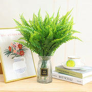 8 Bundles Artificial Boston Fern Plants 12 Inch Fall Greenery for Outdoor Decor