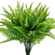 8 Bundles Artificial Boston Fern Plants 12 Inch Fall Greenery for Outdoor Decor