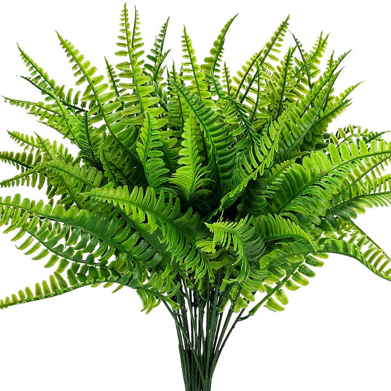 8 Bundles Artificial Boston Fern Plants 12 Inch Fall Greenery for Outdoor Decor