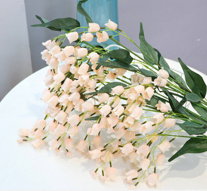 39 Inch Lily of The Valley Hanging Orchid Silk Flowers, Long Stem, Bulk Wholesale Artificial Flowers