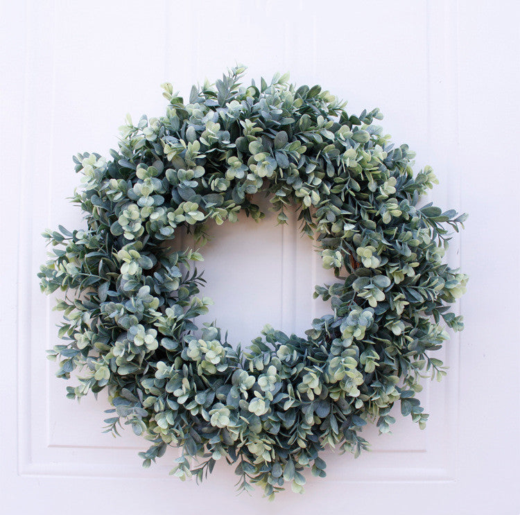 18 Inch Artificial Boxwood Wreath UV Resistant Bulk Wholesale for Front Door