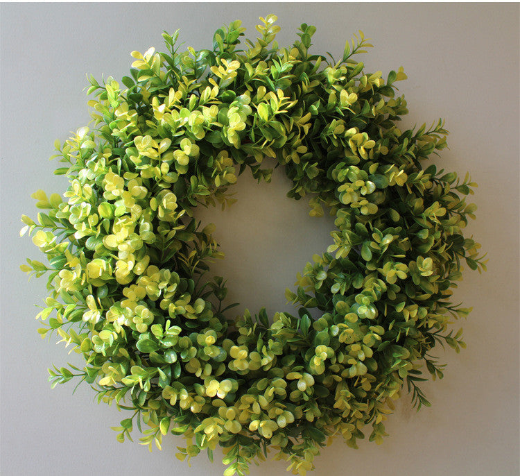 18 Inch Artificial Boxwood Wreath UV Resistant Bulk Wholesale for Front Door