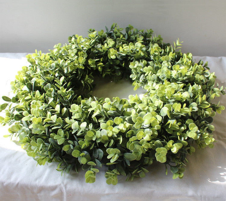18 Inch Artificial Boxwood Wreath UV Resistant Bulk Wholesale for Front Door