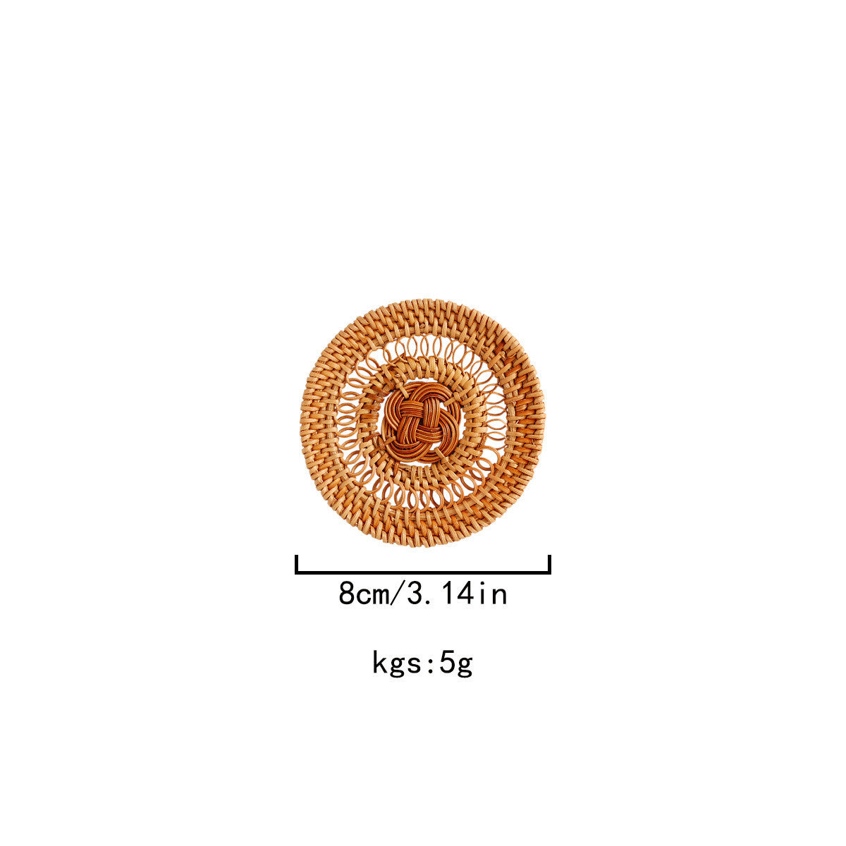Bulk Wholesale Vietnamese Autumn Vine Woven Coasters | Hollow-Out Design Heat-Resistant Table Mats (3.1"/3.9"/5.1" - 8CM/10CM/13CM)
