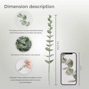 18 Pcs Artificial Eucalyptus Stems 18 Inch Green Silk Leaves Wholesale
