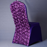 Bulk 2 Pcs Polyester Stretch Chair Cover with Satin Rosette for Wedding Banquet Reception Decorations Wholesale