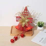 Double Bell Pendant Hanging Ornaments with Wreath – Bulk Set for Xmas Tree and Home Door Decor