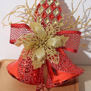 Double Bell Pendant Hanging Ornaments with Wreath – Bulk Set for Xmas Tree and Home Door Decor