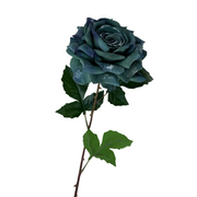 40 Pcs Teal Silk Tea Rose Artificial Flowers Long Stems 1970s Retro Theme Bulk Wholesale