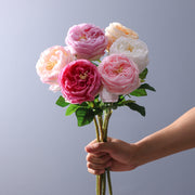 17 Inch Artificial Rose Stems, Real Touch Silk Flowers, Bulk 17 Pcs