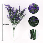 Artificial Greenery Plants Lavender Bulk 10 Pcs UV Resistant Shrubs for Outdoors Hanging Planters Window Box Indoor Decor