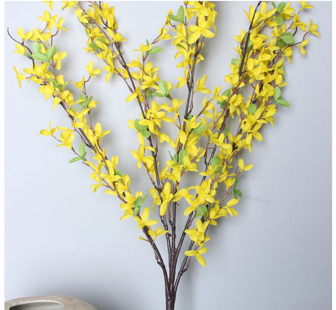 Yellow Primrose Artificial Flower Stems, 10 Pcs, 12 Inch Silk Bush Bouquet