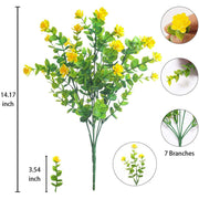 8 Bundles Artificial Flowers Plants UV Resistant Outdoor Durable Bulk Set