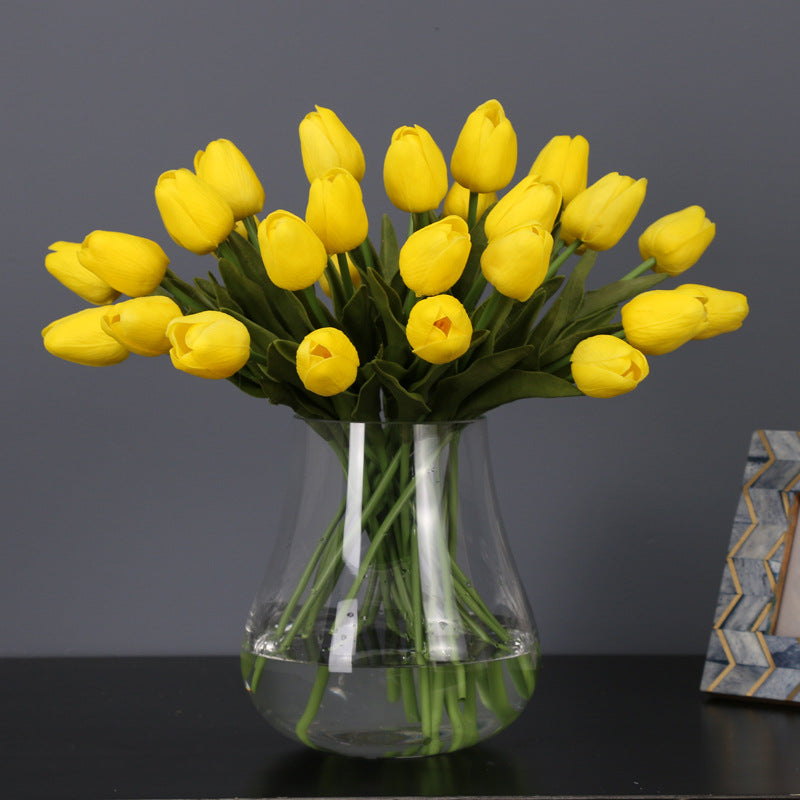 13 Inch Artificial Tulip Stems, 10 Pcs Real Touch Silk Tulips Bulk Wholesale
