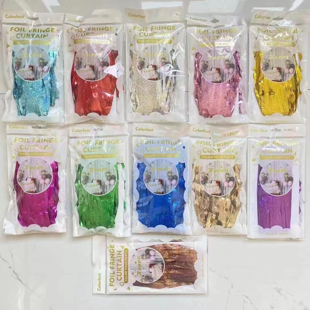 Bulk 2 pcs Holographic Tinsel Curtain for Wedding and Birthday Party Backdrops Sparkling Party Decoration Door Curtain Wholesale