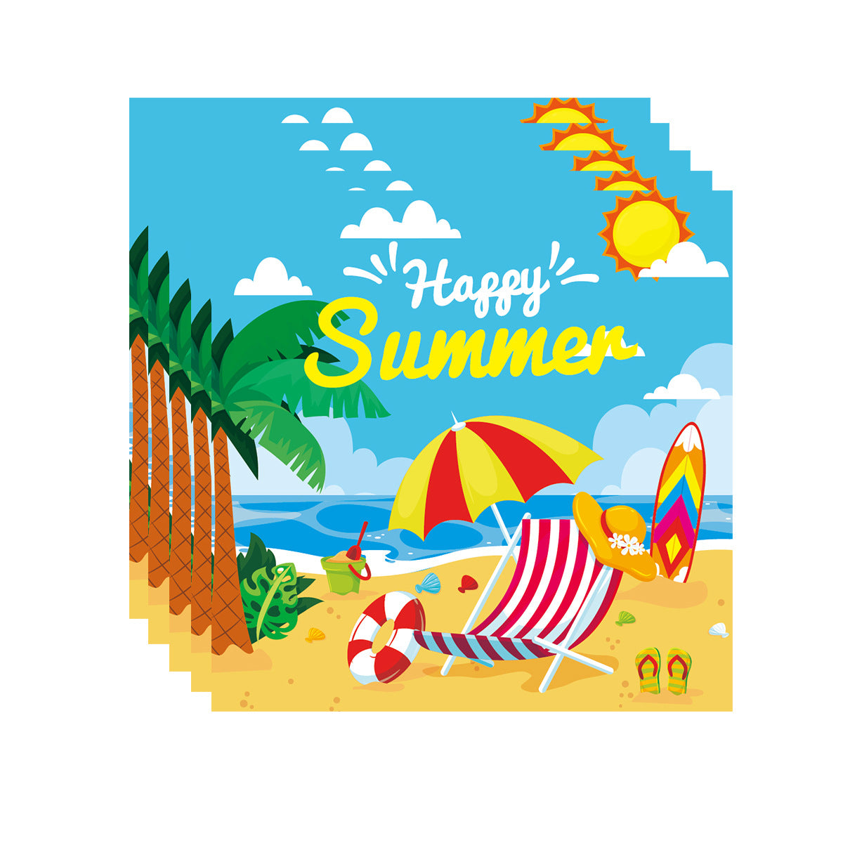 Bulk Sunshine Beach Theme Disposable Napkins Birthday Party Supplies and Decorations Wholesale