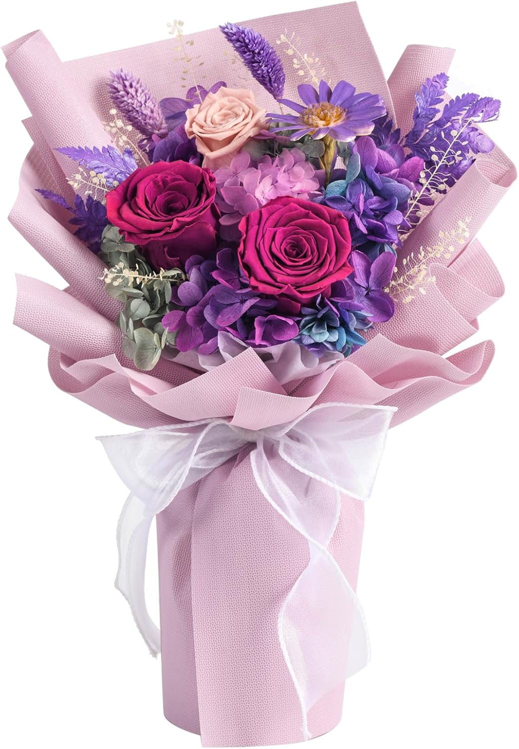 Bulk Preserved Purple Rose Bouquet Long Lasting 1-3 Years Gift for Birthday Valentine's Day Mother's Day Room Decor Wholesale