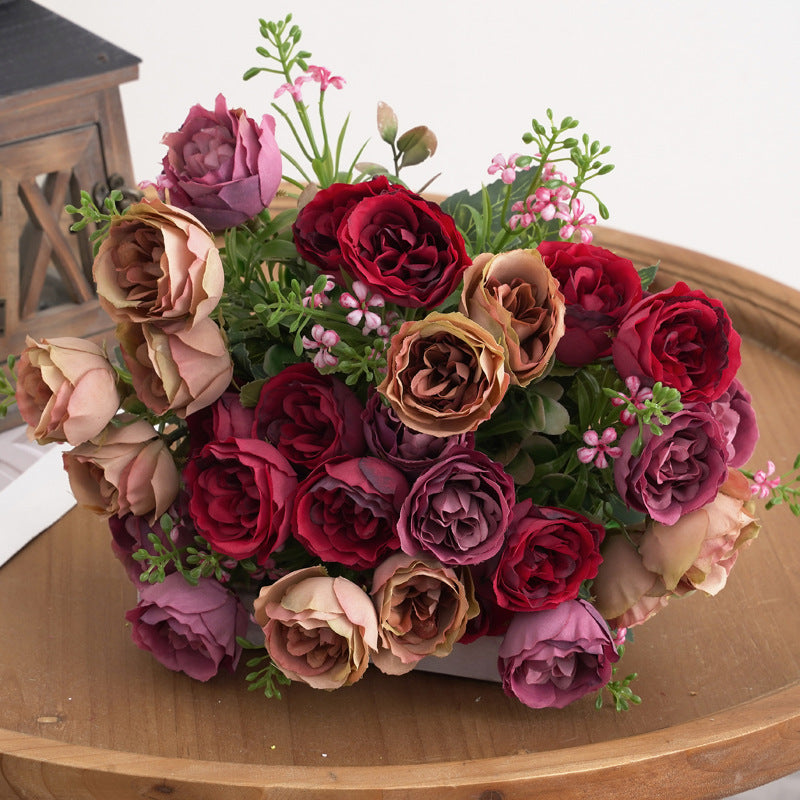 Wedding Floral Backdrop Artificial Peony Bush - 11.8" 10-Head Silk Decor for Venue Styling