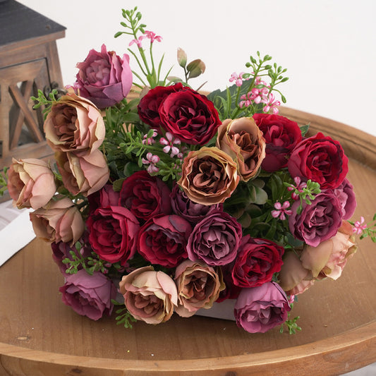 Wedding Floral Backdrop Artificial Peony Bush - 11.8" 10-Head Silk Decor for Venue Styling