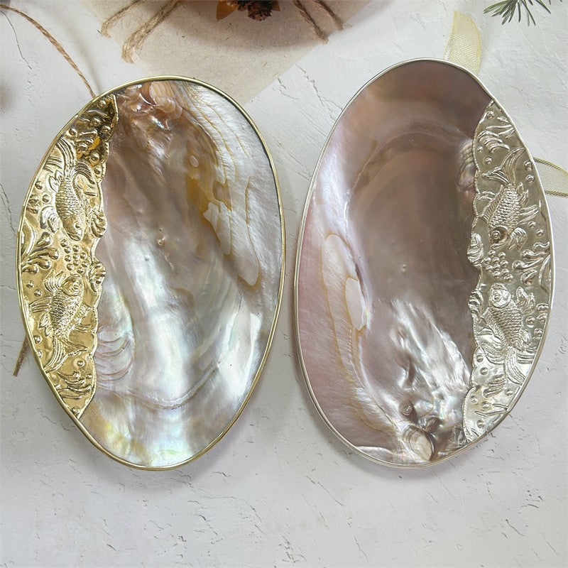 Bulk Natural Pearl Shell Decorative Plate Shell Jewelry Dish Food Plates for Home Table Decor Wholesale